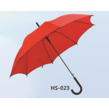 Auto Open vermelho Pongee Straight Umbrella (HS-023)